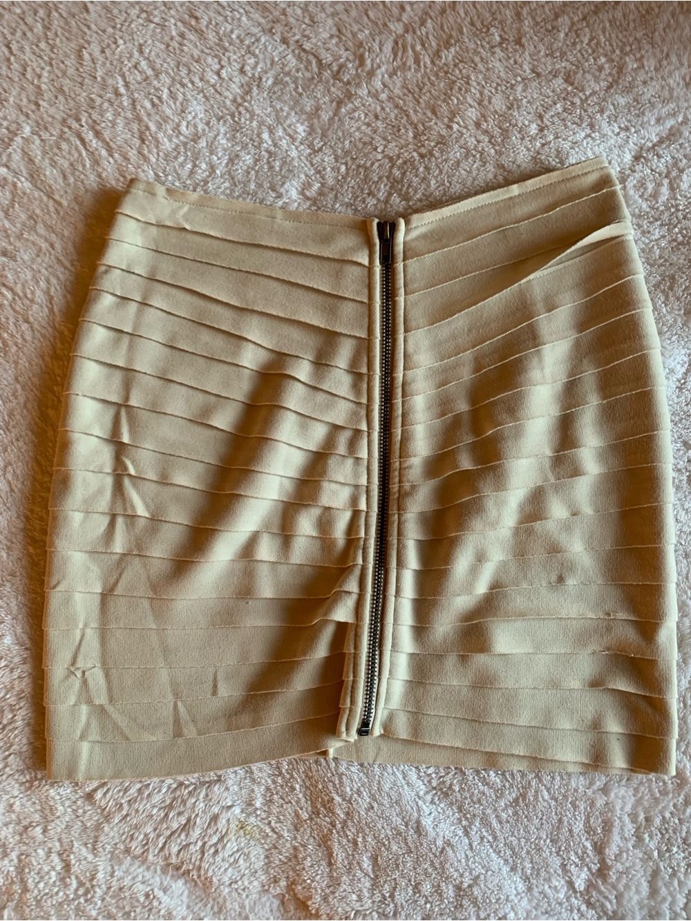 Urban Outfitters Silence + Noise Bandage Mini Skirt Front Zip Nude Beige size M